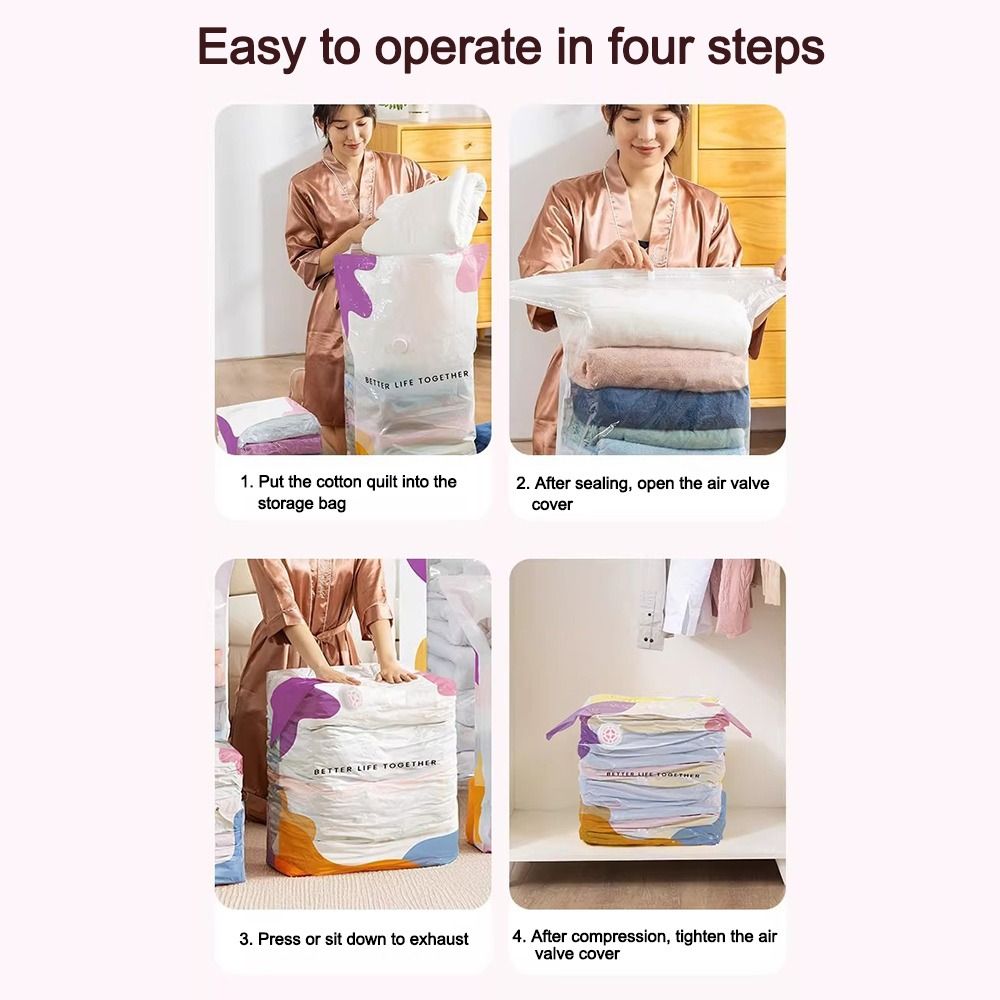 Compression Bag Vacuum - No Pump Vacuum Storage Bags Dust-proof