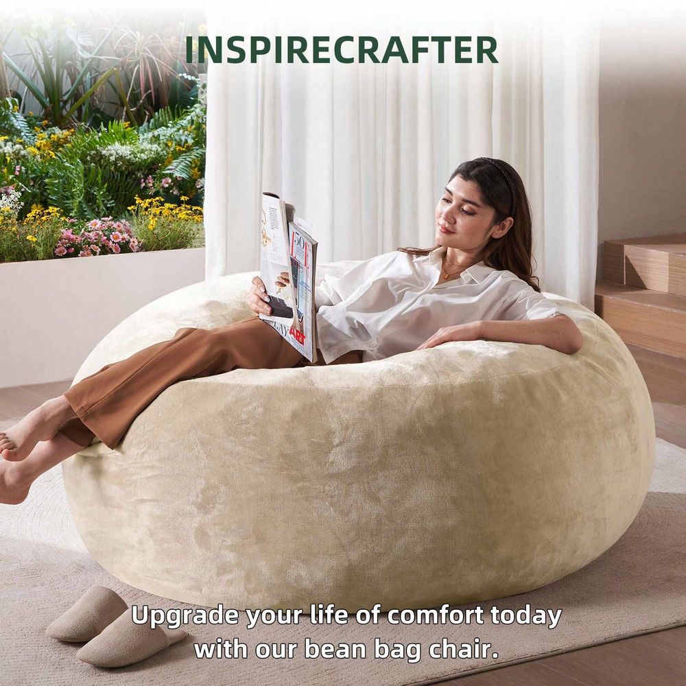 Compression Bag Vacuum - Giant Plush Bean Bag Chair, Vacuum
