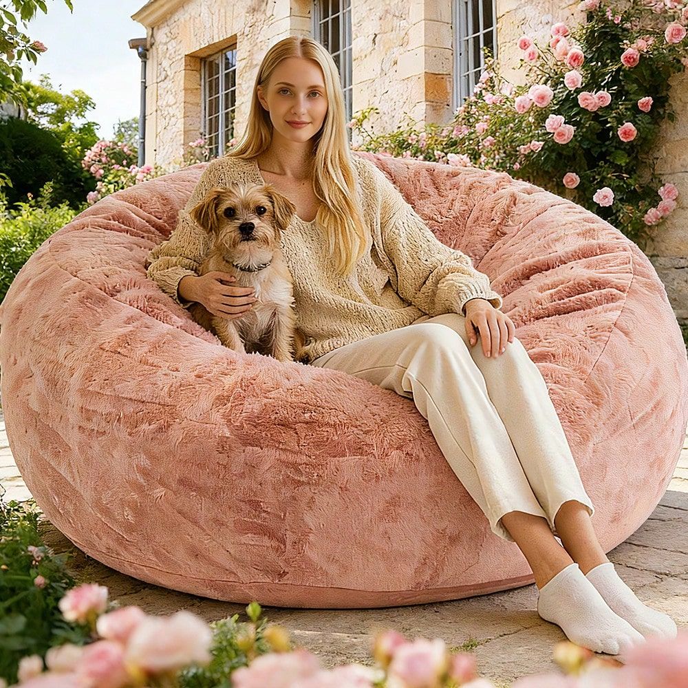 Compression Bag Vacuum - Giant Plush Bean Bag Chair, Vacuum