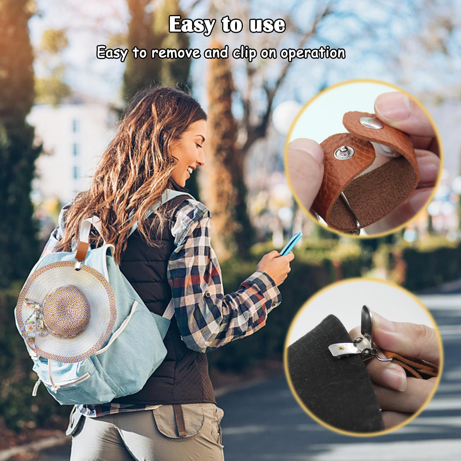 PU Leather Hat Clip for Travel - Travel Accessories Holder 评论和价格